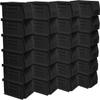 Akro-Mils - 30220BLACK 30220 AkroBins Plastic Storage Bin Hanging Stacking Containers, (7-Inch x 4-Inch x 3-Inch), Black, (24-Pack) view 1