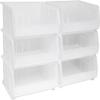 Akro-Mils 30250 AkroBins Plastic Storage Bins, 15"x16"x7", Clear, 6-Pack view 1