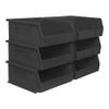Akro-Mils 30235 AkroBins Plastic Storage Bins, 11"x11"x5", Black, 6-Pack view 1