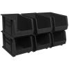 Akro-Mils 30260 AkroBins Plastic Storage Bins, 18"x11"x10", Black, 6-Pack view 1