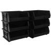 Akro-Mils 30250 AkroBins Plastic Storage Bins, 15"x16"x7", Black, 6-Pack view 1