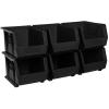 Akro-Mils 30239 AkroBins Plastic Storage Bins, 11"x8"x7", Black, 6-Pack view 1