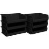 Akro-Mils - 30255 AkroBins Plastic Storage Bin Hanging Stacking Containers, (11-Inch x 16-Inch x 5-Inch), Black, (6-Pack) view 1