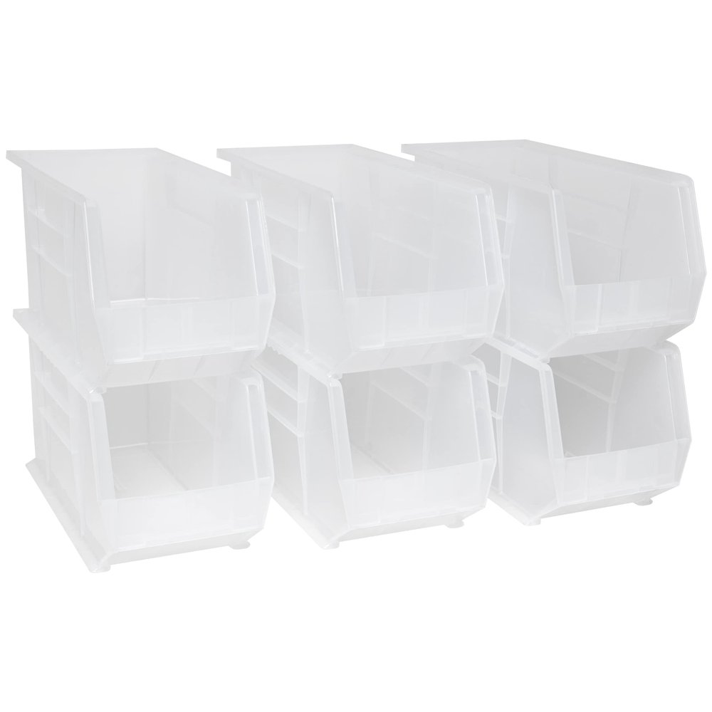 Akro-Mils 30260 AkroBins Plastic Storage Bins, 18"x11"x10", Clear, 6-Pack