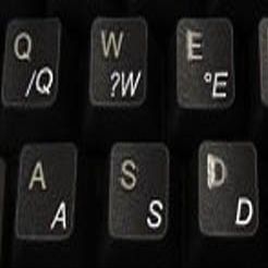 Portuguese-Brazil Keyboard Stickers with Transparent Background with White Lettering for Computer LAPTOPS Desktop