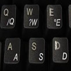 Portuguese-Brazil Keyboard Stickers with Transparent Background with White Lettering for Computer LAPTOPS Desktop