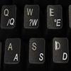 Portuguese-Brazil Keyboard Stickers with Transparent Background with White Lettering for Computer LAPTOPS Desktop view 1