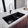 BLANCO 516322 Precis Silgranit 50/50 Double Bowl Undermount Kitchen Sink, 29.75" L X 18.11" W - Anthracite view 2