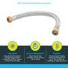 SharkBite 3/4 Inch x 3/4 Inch FIP x 18 Inch Stainless Steel Braided Flexible Water Heater Connector, Push To Connect Brass Plumbing Fitting, PEX Pipe, Copper, CPVC, PE-RT, HDPE, U3088FLEX18LF view 3