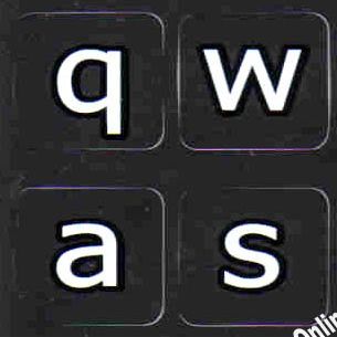 English Us Large Lettering (Lower case) Non Transparent Black Background Keyboard Computer Stickers