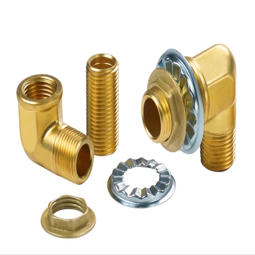 Krowne 21-190L Wall Faucet Mounting Kit for Pre-Rinse Units Includes (2) 1/2" NPT x 1/2" NPS Brass Elbows, (2) Nipples, (2) Lock Nuts, Rosettes & Gaskets, Low Lead Compliant