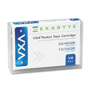 Exabyte 8 mm Data Cartridge, 62m, 20GB Native/80GB Compressed Data Capacity