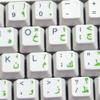 ARABIC KEYBOARD DECALS with GREEN LETTERING TRANSPARENT BACKGROUND for DESKTOP, LAPTOP and NOTEBOOK view 1