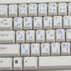 Arabic Keyboard Stickers with Blue Lettering Transparent Background for Desktop, Laptop and Notebook view 3