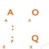 Dvorak Simplified Transparent Keyboard Stickers (Orange) view 4