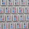 Arabic Hebrew English Non-Transparent Keyboard Sticker Light Grey Background for Desktop, Laptop and Notebook view 3