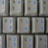 ARMENIAN KEYBOARD STICKERS ON TRANSPARENT BACKGROUND with BLUE LETTERING for DESKTOP, LAPTOP and NOTEBOOK view 2