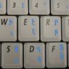 ARMENIAN KEYBOARD STICKERS ON TRANSPARENT BACKGROUND with BLUE LETTERING for DESKTOP, LAPTOP and NOTEBOOK view 3