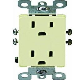 Leviton S01-05325-0IS Ivory Residential Grade Straight Blade Duplex Receptacle
