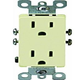 Leviton S01-05325-0IS Ivory Residential Grade Straight Blade Duplex Receptacle