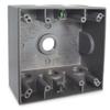 2-Gang Weatherproof Box, Seven 1/2 in. Threaded Outlets, Gray view 1
