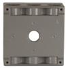 2-Gang Weatherproof Box, Seven 1/2 in. Threaded Outlets, Gray view 3