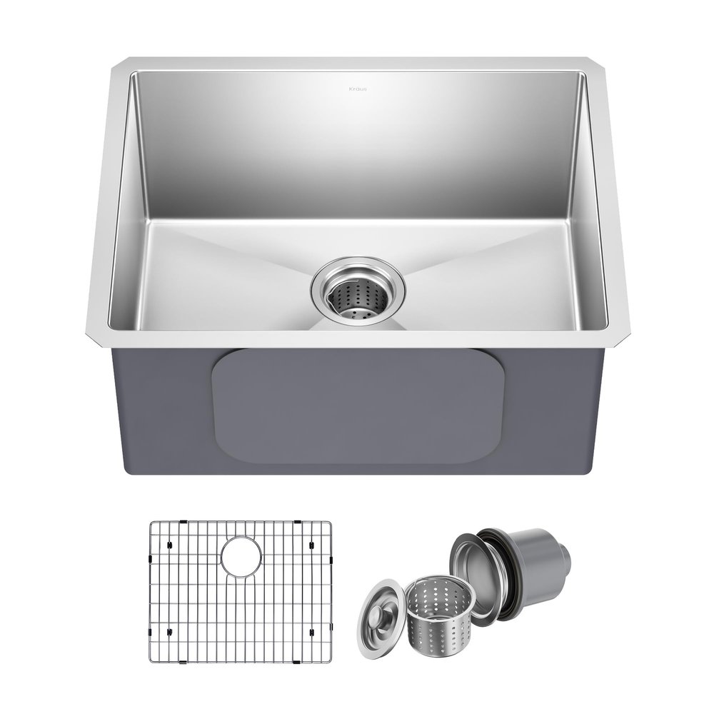 KRAUS Stainless Steel 23 in 16 Gauge Undermount Kitchen Sink KHU101-23