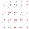 Czech Keyboard Decals with RED Lettering Transparent Background view 1