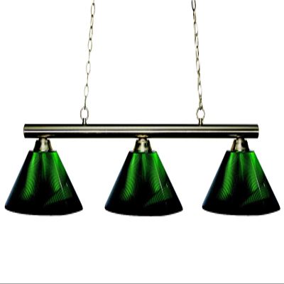 Z-Lite 155-3BN-ARG Sharp Shooter Three Light Billiard, Metal Frame, Brushed Nickel Finish and Acrylic Green Shade of Acrylic Material