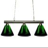 Z-Lite 155-3BN-ARG Sharp Shooter Three Light Billiard, Metal Frame, Brushed Nickel Finish and Acrylic Green Shade of Acrylic Material view 1