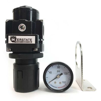 Interstate Pneumatics WR1160G 3/8 Inch Air Regulator - w/Gauge
