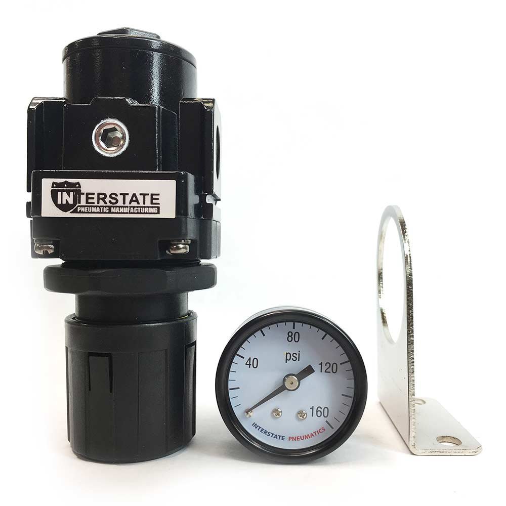 Interstate Pneumatics WR1160G 3/8 Inch Air Regulator - w/Gauge