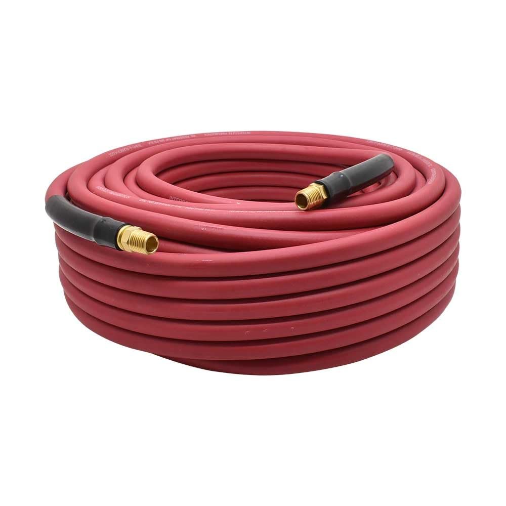 Interstate Pneumatics HA44-100E Red Rhino Rubber Air Hose 1/4 Inch x 100 Feet 300 PSI 4:1 Safety Factor