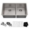 KRAUS Stainless Steel 33 in Double Bowl Undermount Kitchen Sink KHU103-33 view 1
