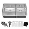 KRAUS Stainless Steel 33 in Double Bowl Undermount Kitchen Sink KHU103-33 view 4
