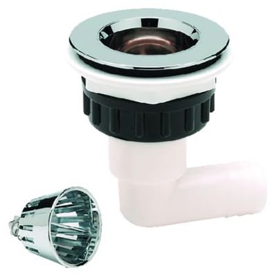 90-Degree Sink Drain, Model SW-4 - 90-degree for 1" ID, 2-7/8" Flange, 2" Cut Out