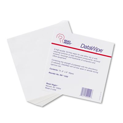 Read Right DataWipe Office Equipment Cleaner WIPES,CLEANING,6X6 (Pack of15)