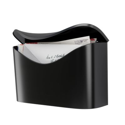 Umbra Postino Wall Mailbox, Steel Entryway Letter Box, Black