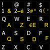 French AZERTY-English Non-Transparent Keyboard Stickers ON Black Background view 1