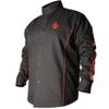 BLACK STALLION BSX FR Welding Jacket - Black w/Red Flames - MEDIUM view 1