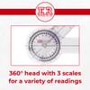 Ever Ready First Aid Plastic 6 Goniometer 360 Degree ISOM view 3