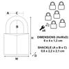Master Lock Padlock, Solid Brass Body Lock, Keyed Alike, Best Used for Best Used for Indoor Storage Lockers, School Lockers and More (Pack of 6) view 2