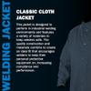 Miller Classic Cloth Jacket - 9oz Navy Cotton Welding Jacket XL - Everyday-Use Welder Jacket for Men & Women - Light-Duty Cloth Jackets for Welding - Flame Resistant Jackets (Navy Blue) view 3
