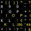 ITALIAN-ENGLISH NON-TRANSPARENT KEYBOARD STICKER BLACK BACKGROUND view 1