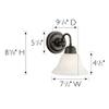 Design House 514497 Millbridge Wall Light Traditional 1-Light Indoor Dimmable Light with Alabaster Glass for Bathroom Hallway Foyer, Oil Rubbed Bronze view 4