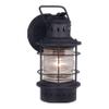 VAXCEL Hyannis 12.25 in. H 1-Light Textured Black Coastal Outdoor Wall Sconce Made of Durable Steel, Clear Ribbed Glass Shade, LED Compatible, Use for Exterior Porch Patio Front Door or Garage view 1
