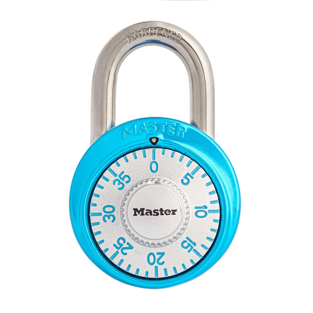 Master Lock Combination Padlock Light Blue Gym Lock, School Lock 1561DLTBLU