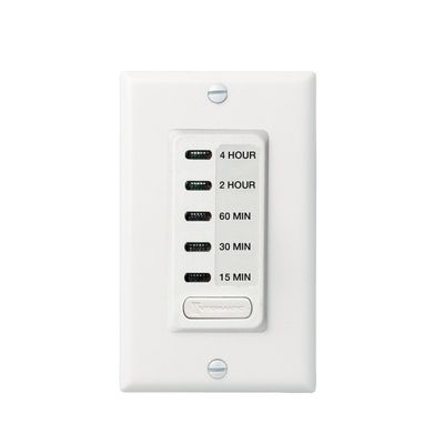 Intermatic EI215W 15/30/60 Minute, 2/4 Hour SPST 1800-Watt In-Wall Countdown Timer, White