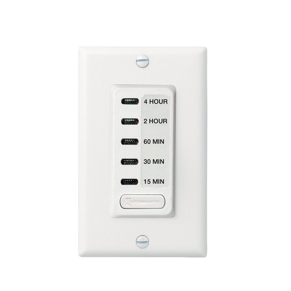 Intermatic EI215W 15/30/60 Minute, 2/4 Hour SPST 1800-Watt In-Wall Countdown Timer, White