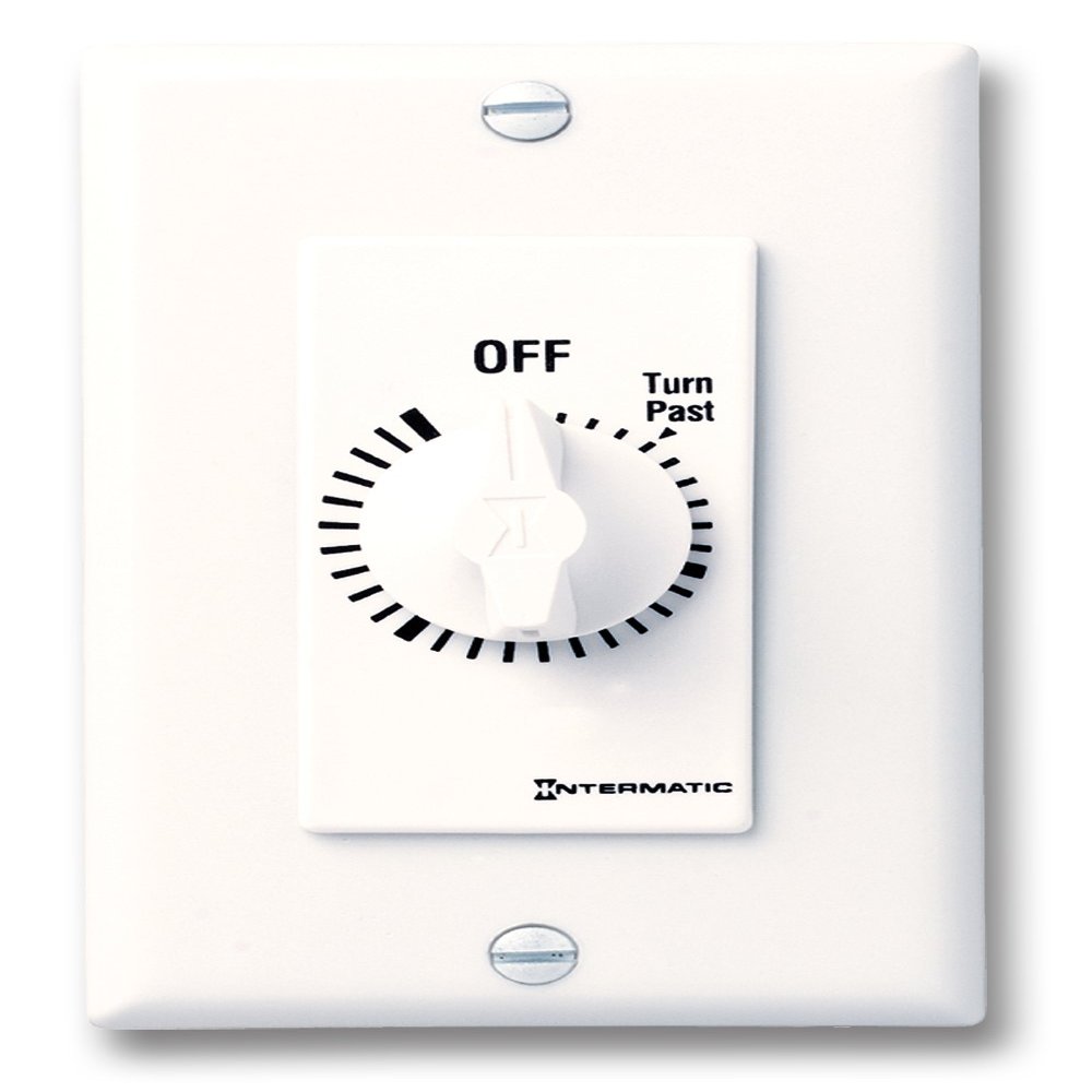 Intermatic FD4HW 4-Hour Spring-Loaded Wall Timer for Lights and Fans, White